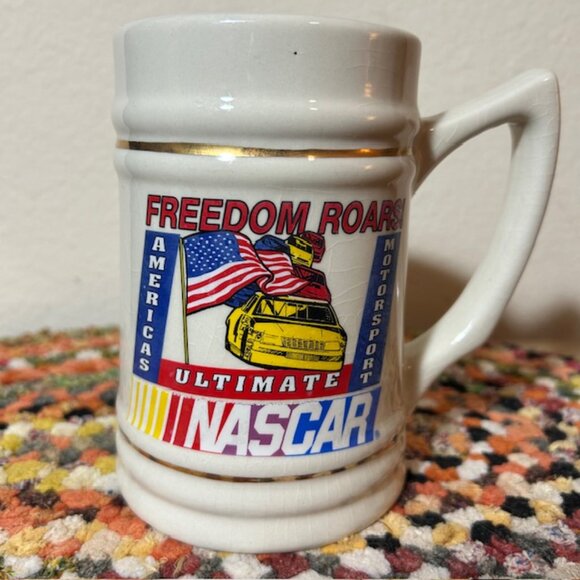 Vintage NASCAR "Freedom Roars" Commemorative Ceramic Beer Stein - Picture 1 of 16
